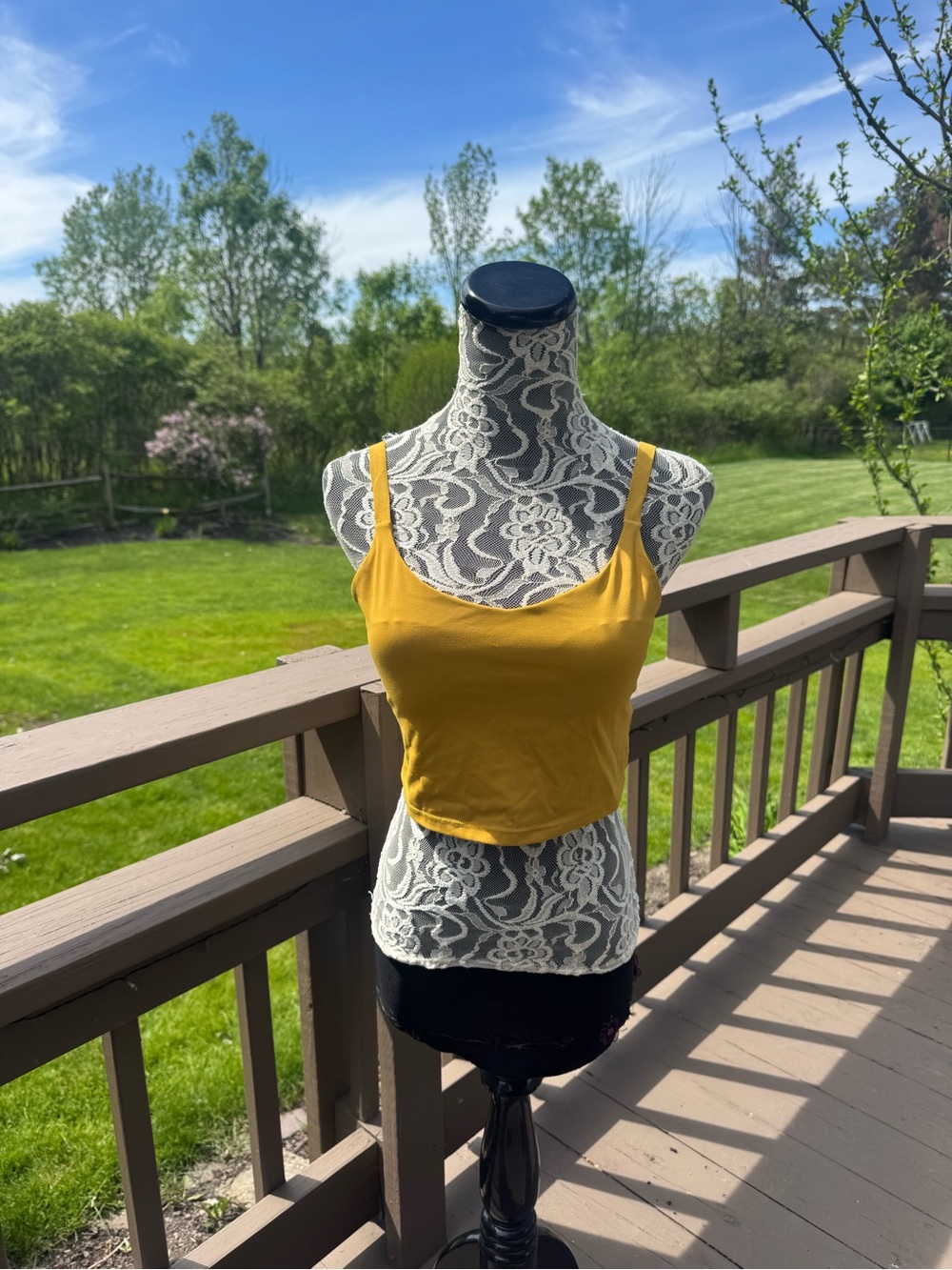 Athleta Mustard Yellow Women's Cropped Tank Top
